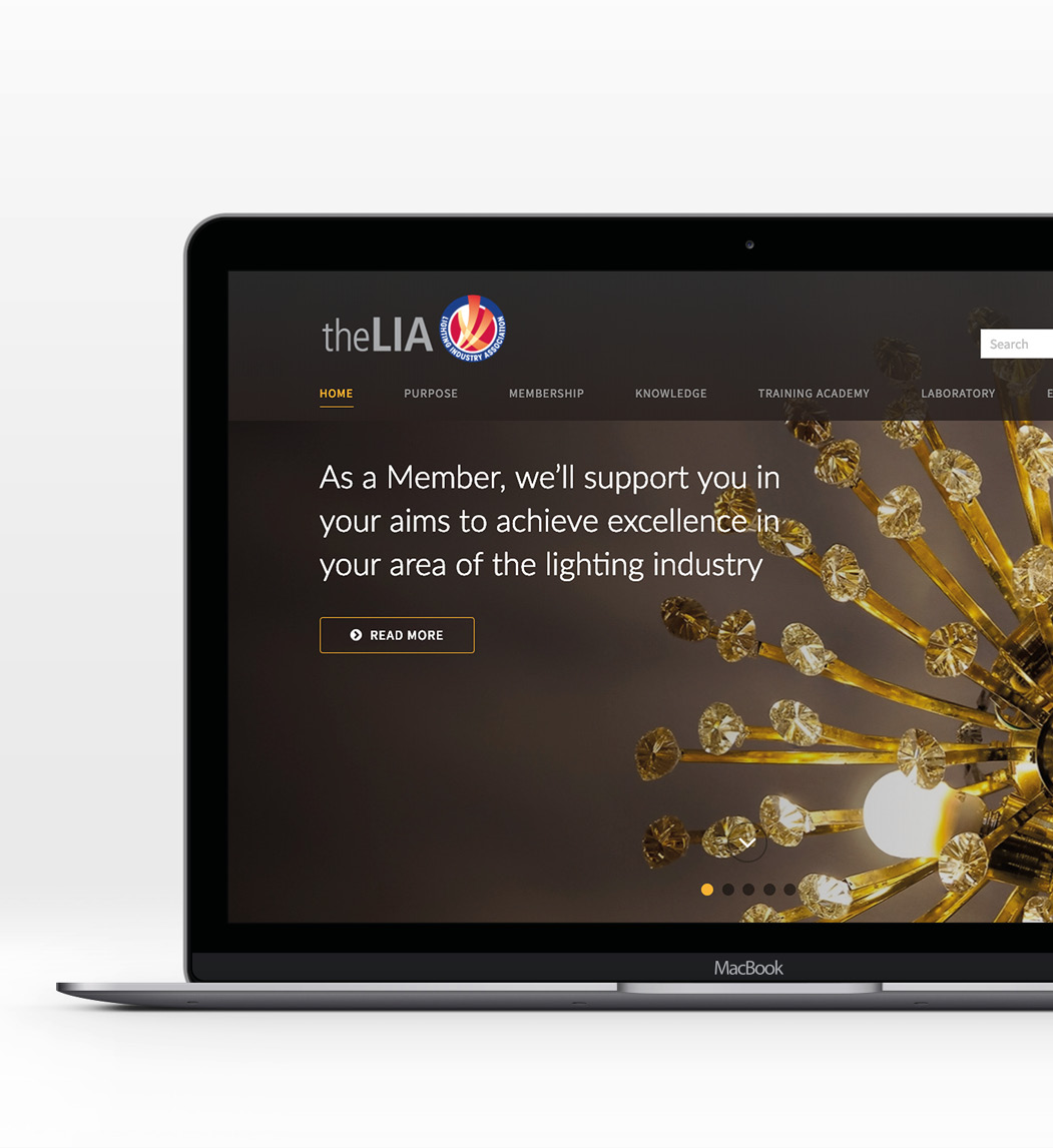 Lighting Industry Association website home page by IE Digital