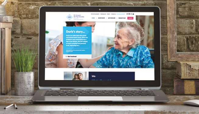 SVP St Vincent de Paul Society website shown on desktop