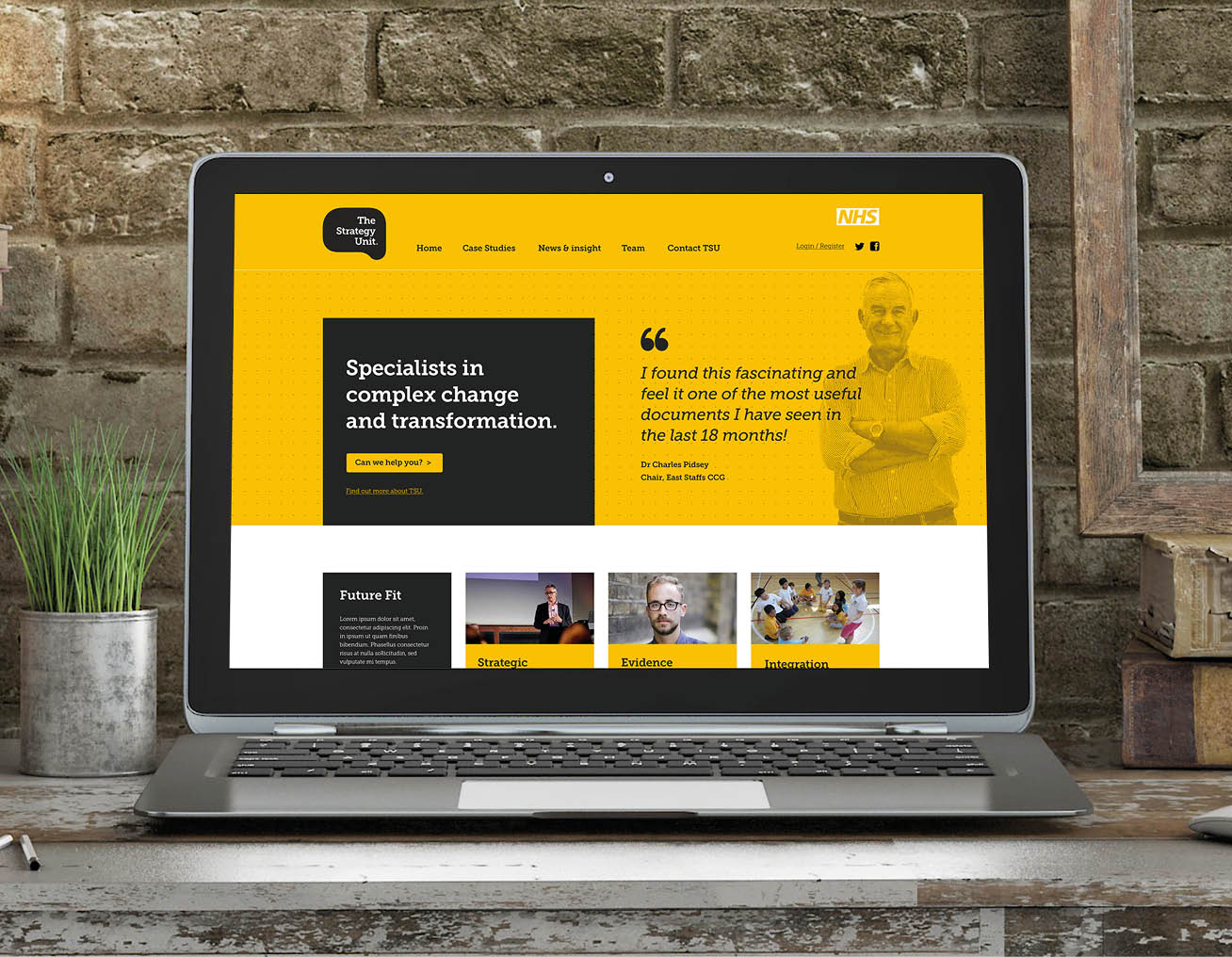 The Strategy Unit website show on a laptop screen