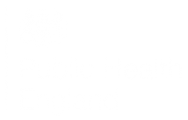 Public Health England logo in white