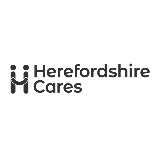 Herefordshire Cares logo in grey