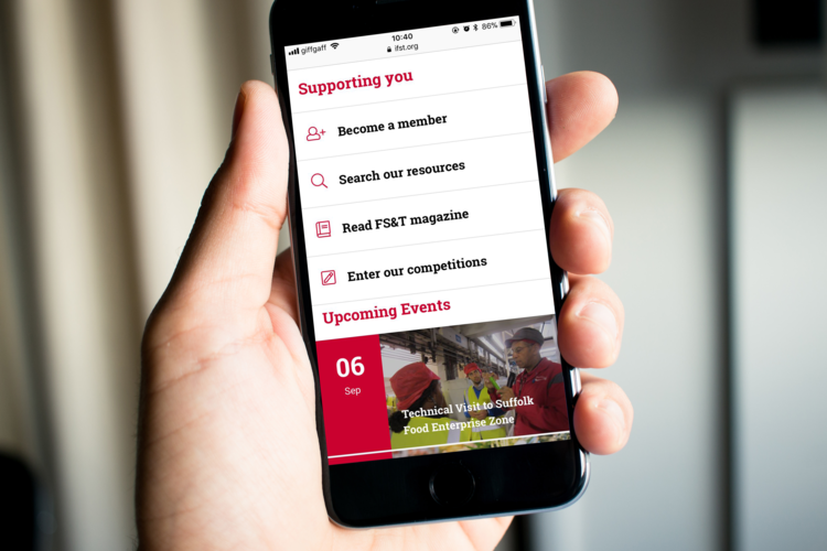 IFST website by IE Digital shown on a mobile phone
