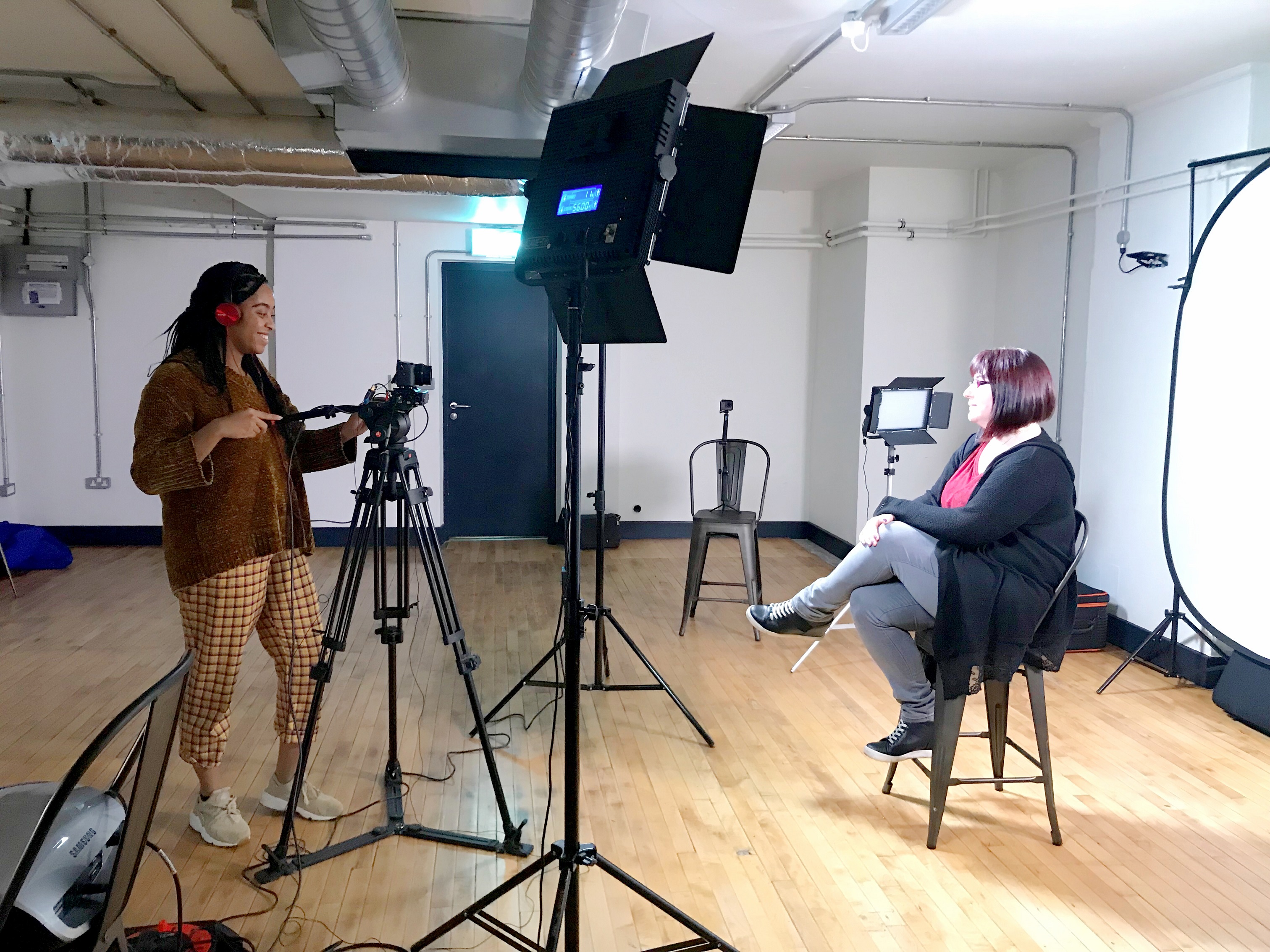 Jody and Denise at their video training course. 