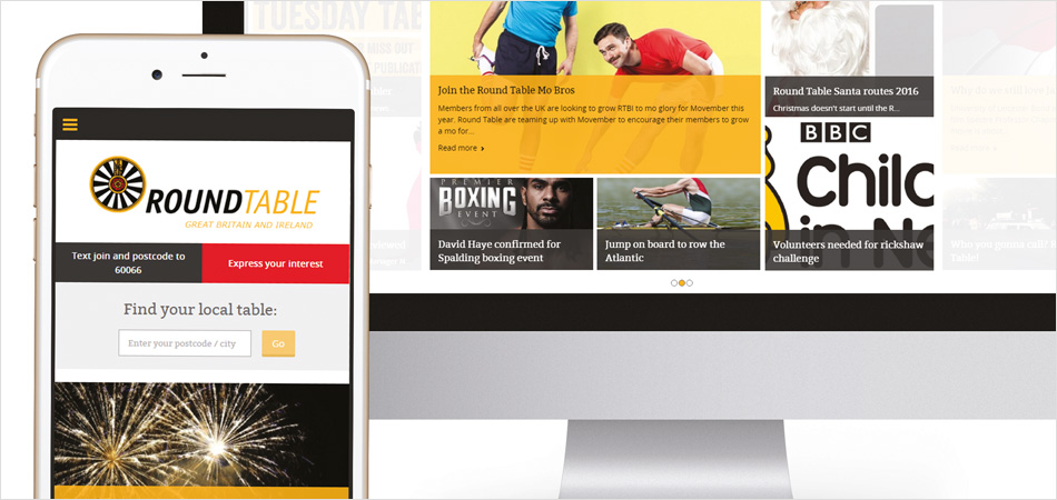 Round Table website on desktop and mobile