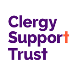 Clergy Support Trust logo in purple. The word Support has the letter "t" highlighted in orange, in the shape of a cross.