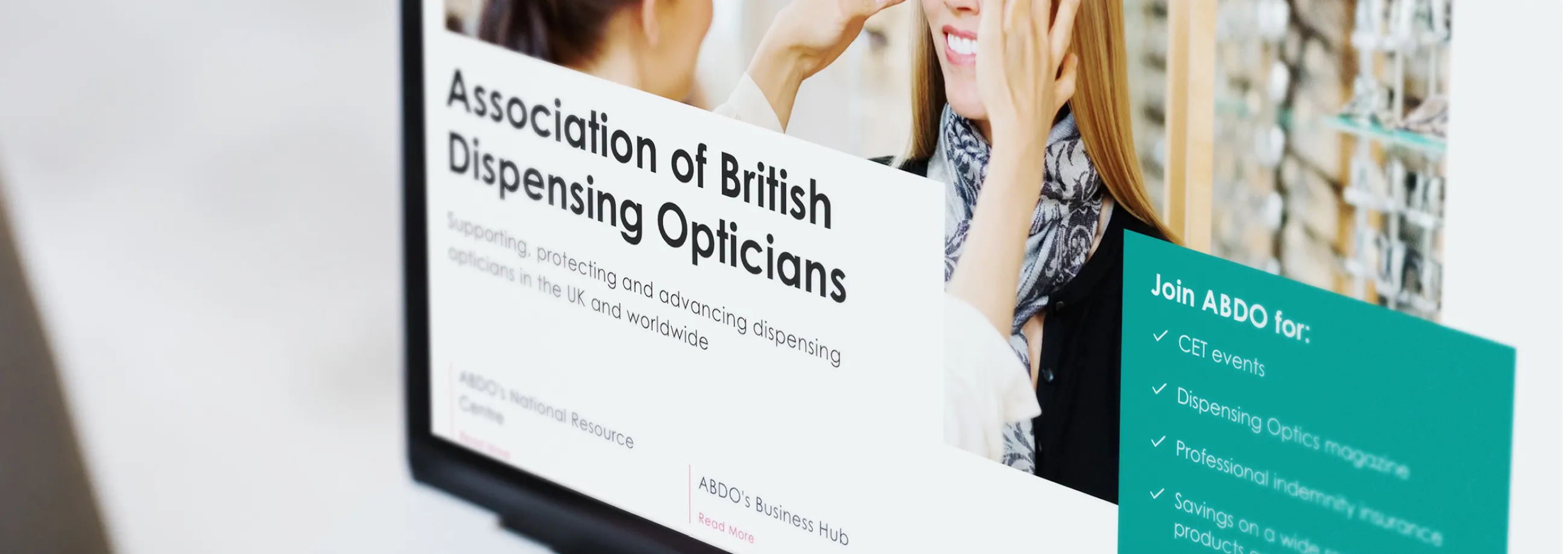 Website for Association of British Dispensing Opticians (ABDO)