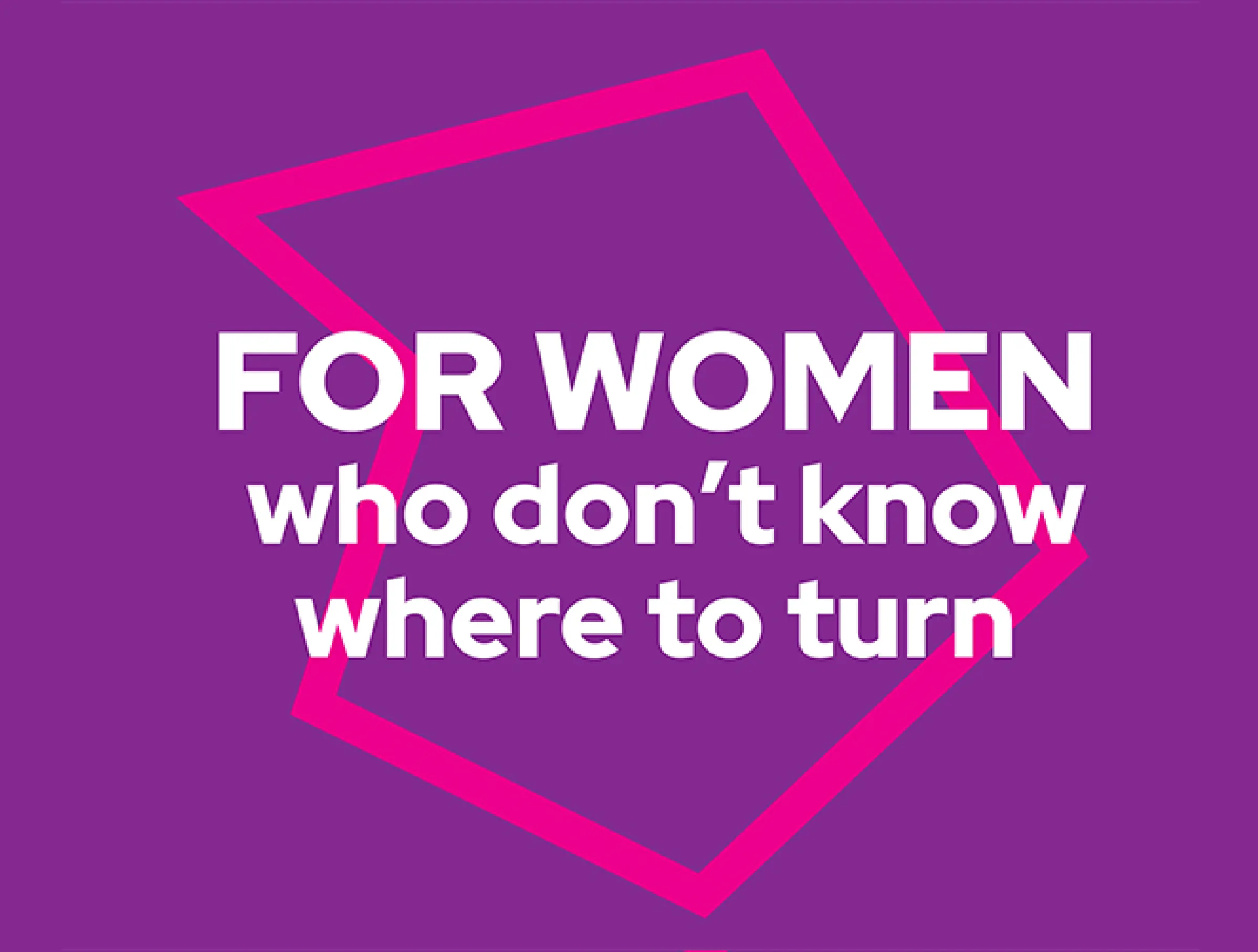 Anawim brand asset saying 'For women who don't know where to turn'