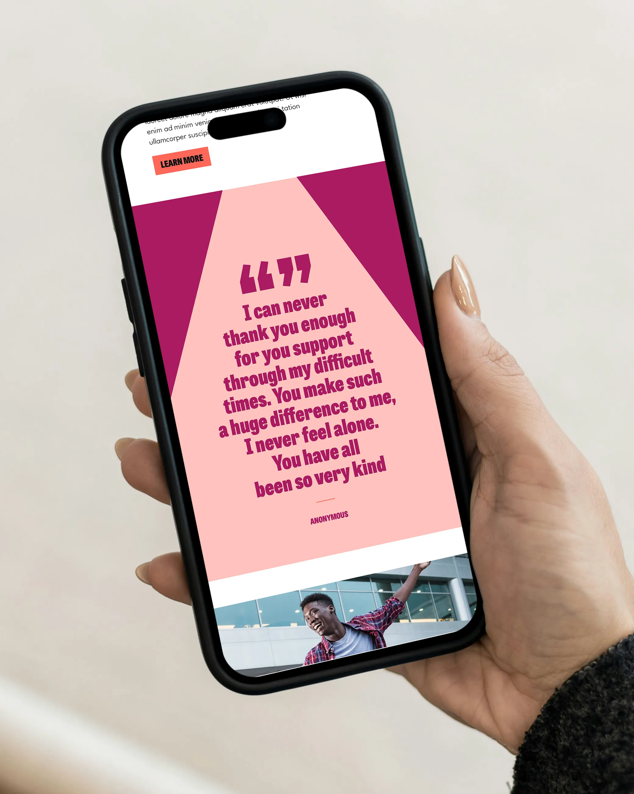 Actors' Trust website, quote from member