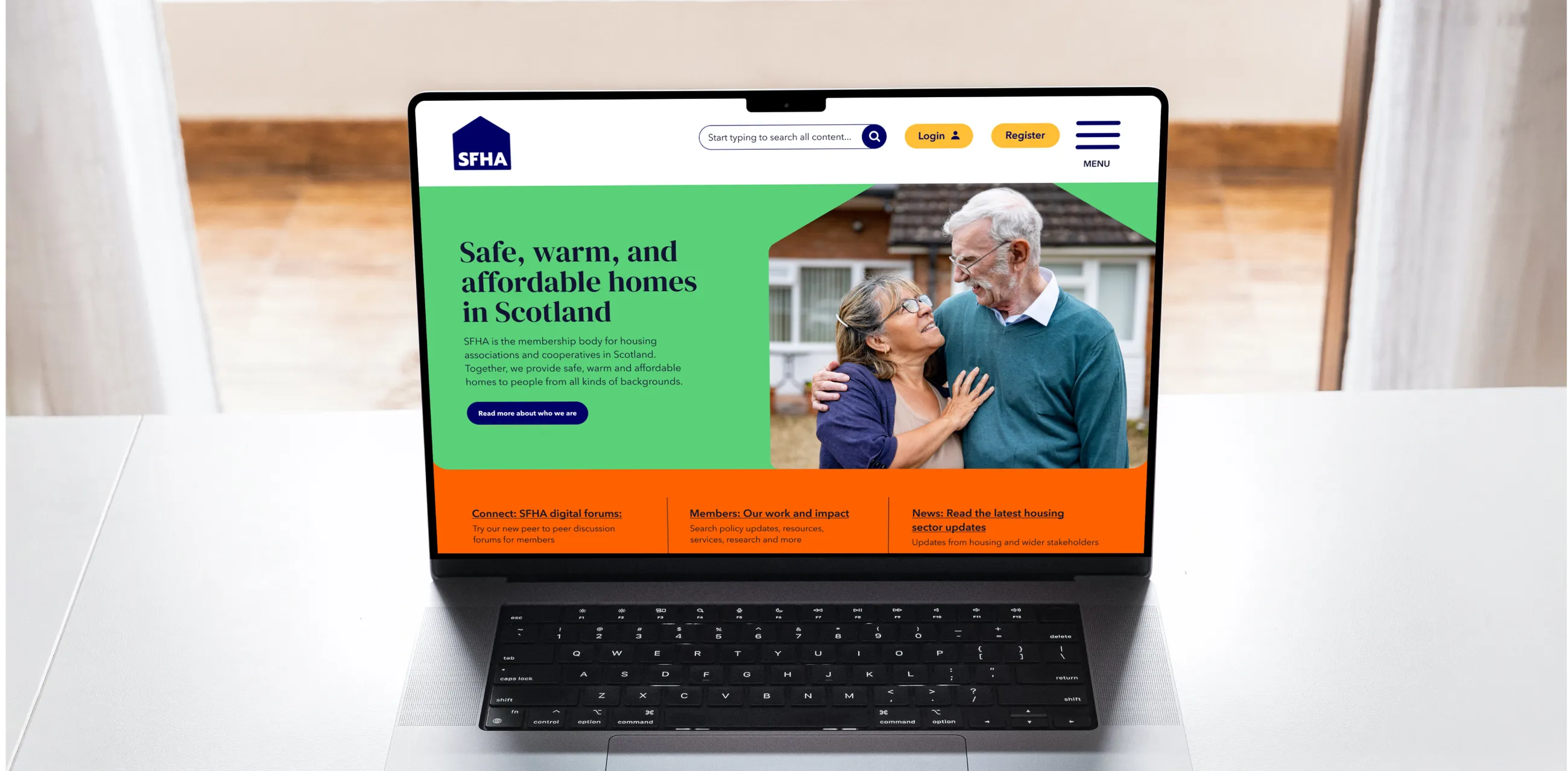 SFHA website homepage design