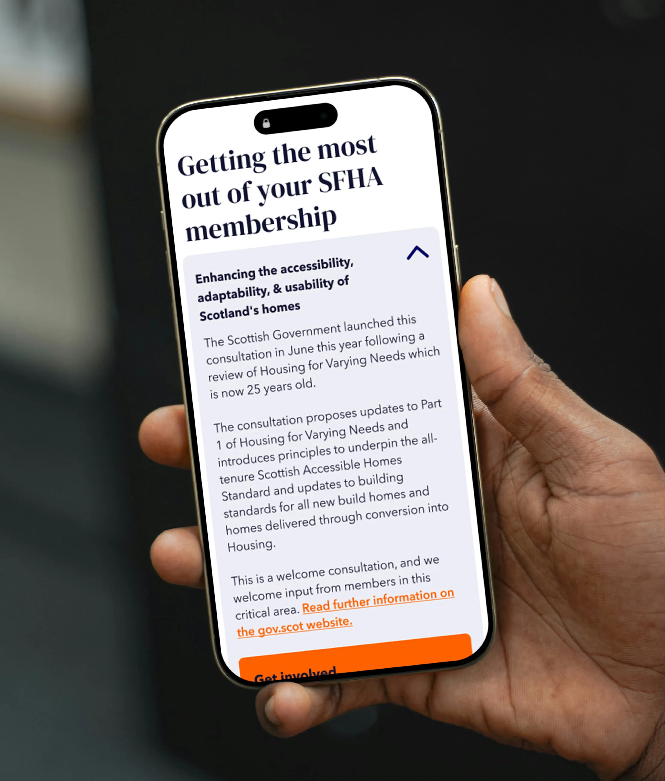 SFHA mobile website